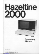 hazeltine 2000 Operating Manual