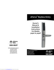 ADAMS RITE eForce 3090P Owner's Manual & Installation Instructions