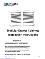 Borroughs Modular Drawer Cabinets Installation Instructions Manual