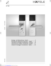 Hafele DT 710 WL Mounting And Maintenance Instructions
