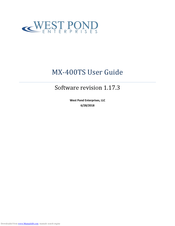 West Pond Enterprises MX-400TS User Manual