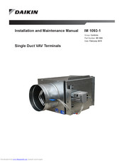 Daikin IM 1093-1 Installation And Maintenance Manual