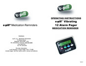E-Pill Vibrating 12 Alarm Pager Operating Instructions Manual