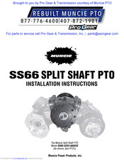 Muncie SS66 Installation Instructions Manual