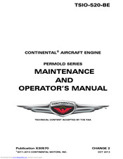 Continental Motors TSIO-520-BE Maintenance And Operator's Manual