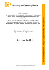 VC 14381 Mounting And Operating Manual