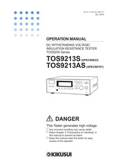 Kikusui TOS9213AS Operation Manual