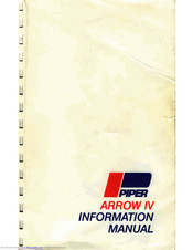 Piper Aircraft Corporation Arrow IV PA-28RT-201 Information Manual