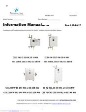TANKLESS CE 18 KW Information Manual