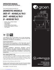 Groen D - 40/60/80 TA/3 Operator's Manual