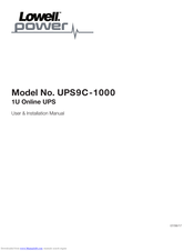 Lowell power UPS9C-1000 User & Installation Manual