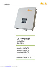 Omnik New Energy Co., Ltd. Omniksol-17k-TL User Manual