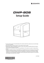 DGSHAPE DWP-80S Setup Manual