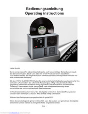 Audiodesksysteme Gläss Vinyl Cleaner PRO Operating Instructions Manual