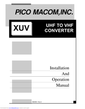 Pico Macom XUV Installation And Operation Manual