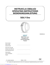 SiDLY One Operating Instructions Manual
