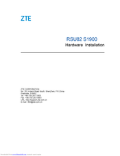 Zte RSU82 S1900 Hardware Installation