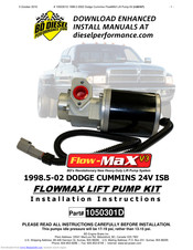 BD Diesel Performance FlowMAX Lift Pump V3 Installation Instructions Manual