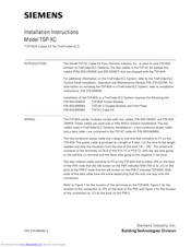 Siemens TSP-XC Installation Instructions