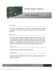 Icp Das Usa PISO-DA2 User Manual