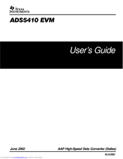 Texas Instruments ADS5410 EVM User Manual