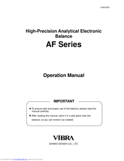 Vibra AF-220 Operation Manual