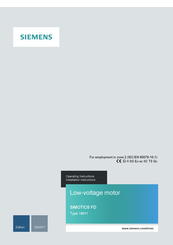 Siemens SIMOTICS FD 1LL1 Operating Instructions & Installation Instructions