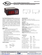 Dwyer Instruments TS-13011 Specifications-Installation And Operating Instructions