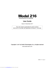 Studio Technologies 216 User Manual