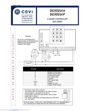 CDVI DG502U/P Manual