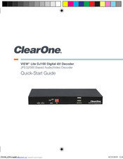ClearOne VIEW Lite DJ100 Quick Start Manual