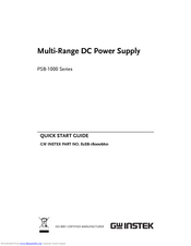 GW Instek PSB-1400M Quick Start Manual