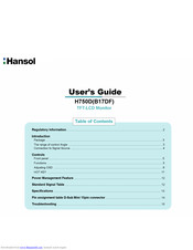 Hansol H750D User Manual