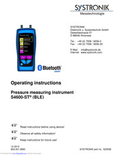 SYSTRONIK S4600-ST Operating Instructions Manual