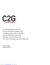 C2G 4X2 HDMI Matrix Switch 4K30 Quick Start Manual