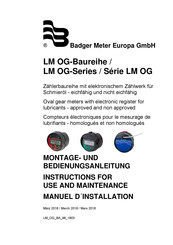 Badger Basket LM OG-RFK Instructions For Use And Maintenance Manual