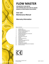 Dropsa Flow master User And Maintenance Manual