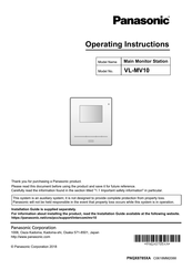 Panasonic VL-MV10 Operating Instructions Manual