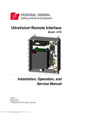 Federal Signal Corporation UltraVoice Remote Interface Installation, Operation And Service Manual