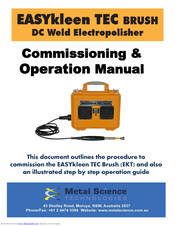 Metal Science EASYkleen TEC Brush Commissioning & Operation Manual