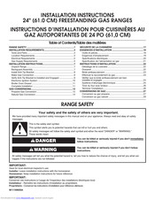 Whirlpool WFG500M4H Installation Instructions Manual