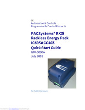 GE PACSystems RX3i IC695ACC403 Quick Start Manual