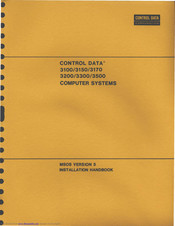 Control Data 3100 Installation Handbook