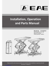 EAE EE-6503V2 Installation, Operation, And Parts Manual