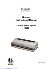 CASO DESIGN VC100 Instructional Manual