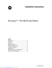 Allen-Bradley MicroLogix 1762-IQ8 Installation Instructions Manual