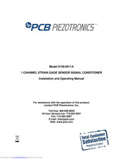 PCB Piezotronics 8159-0011A Installation And Operating Manual