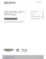 Sony UBP-X700 Operating Instructions Manual