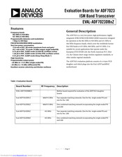 Analog Devices EVAL-ADF7023DBxZ Manual