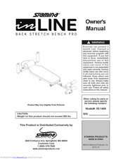 Stamina inLINE Back Stretch Bench Pro 55-1406 Owner's Manual